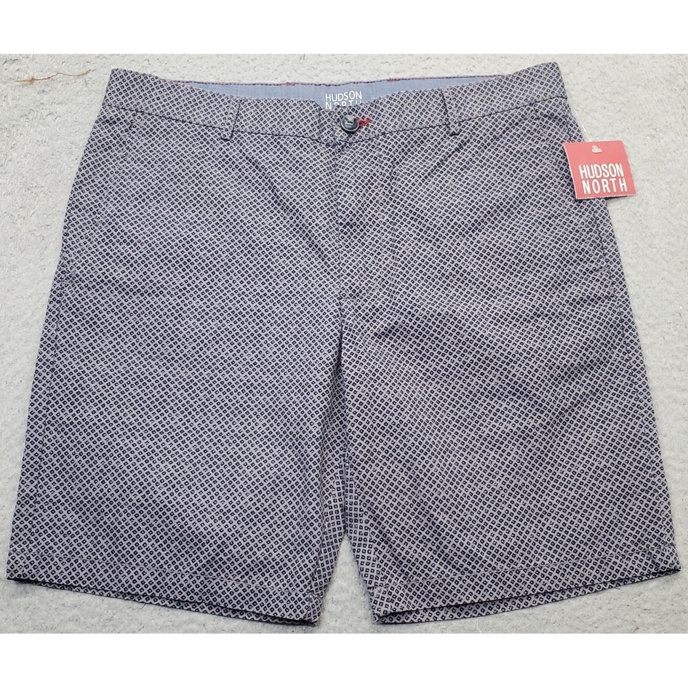 Hudson North Chino Shorts Men 32 Multi Geo Print Slash Pocket Flat Front Outdoor